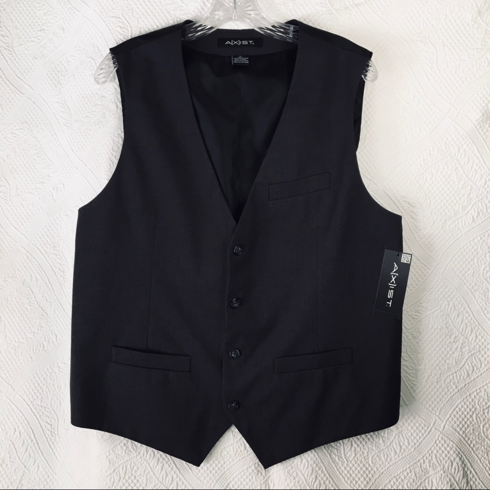 NWT Men’s Axist Black Suit Vest Size Large